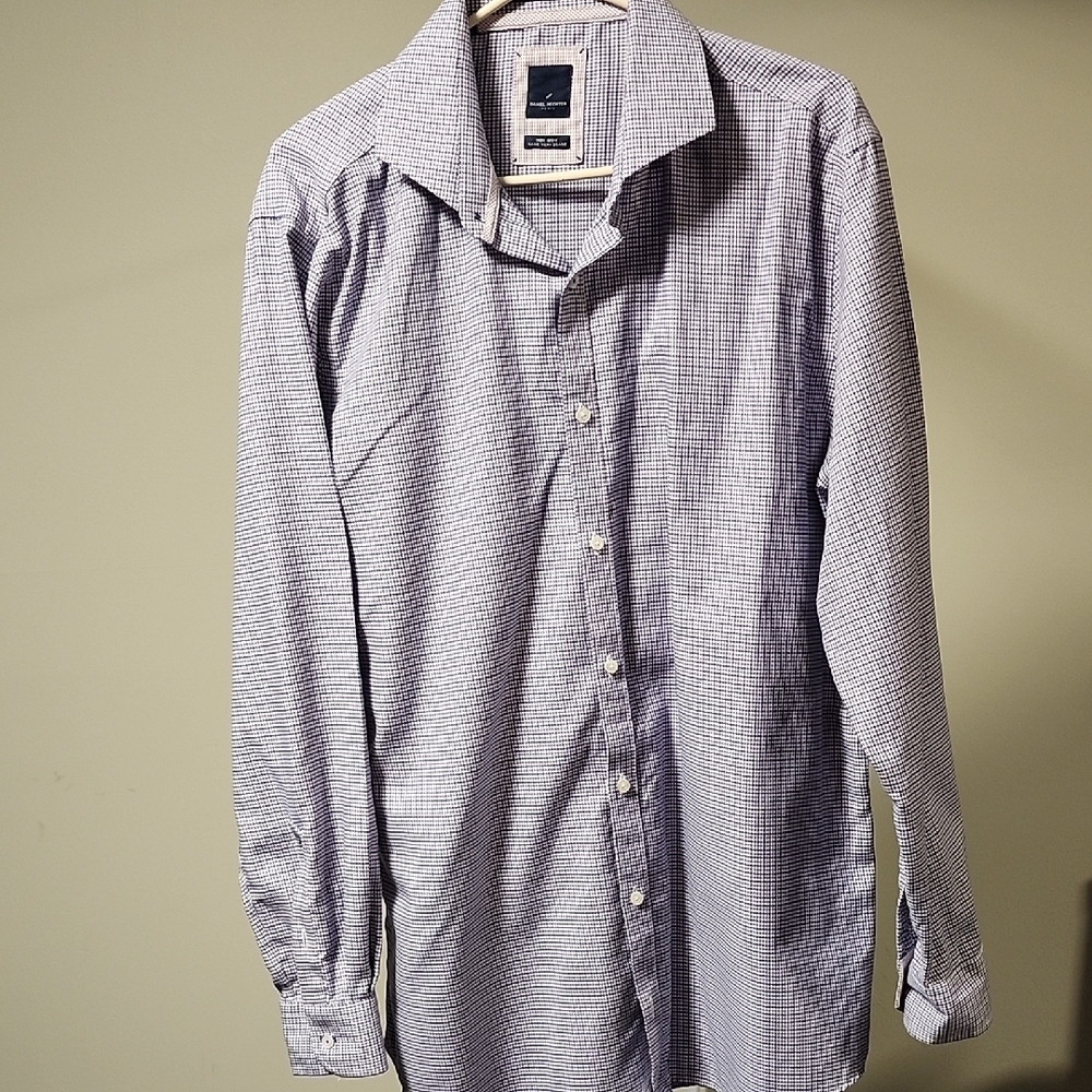 Daniel Hechter Navy & White Checkered Shirt Size 17 – Smart Casual Style